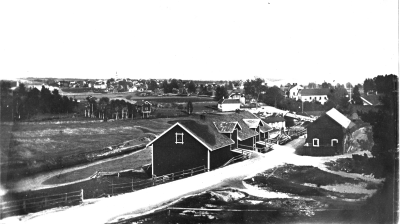 Från Åbro vid 1910-talet Till höger Ståhls Möbelfabrik   Foto Sten Halldén         