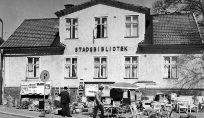 Stadsbiblioteket 1960-talet. Byggdes 1826. Revs 1972. T.E.