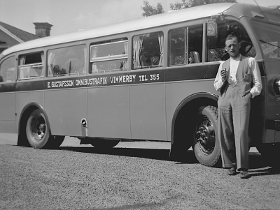 E. Gustafsson Omnibusstrafik
Busschaufför Sigge Svensson
Beijer.

Dok.080205/RS