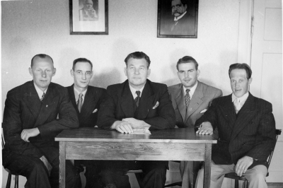 Fackliga centralorganisationen 1. Einar Larsson 2. Ragnar Ståhl 3. Hugo Stenberg 4. Olle Hjelm 5. Gösta Johansson