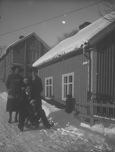 Kampbacken, Elvira, Ingrid Elg, Einar Elg, Viola Andersson och Maj Andersson.